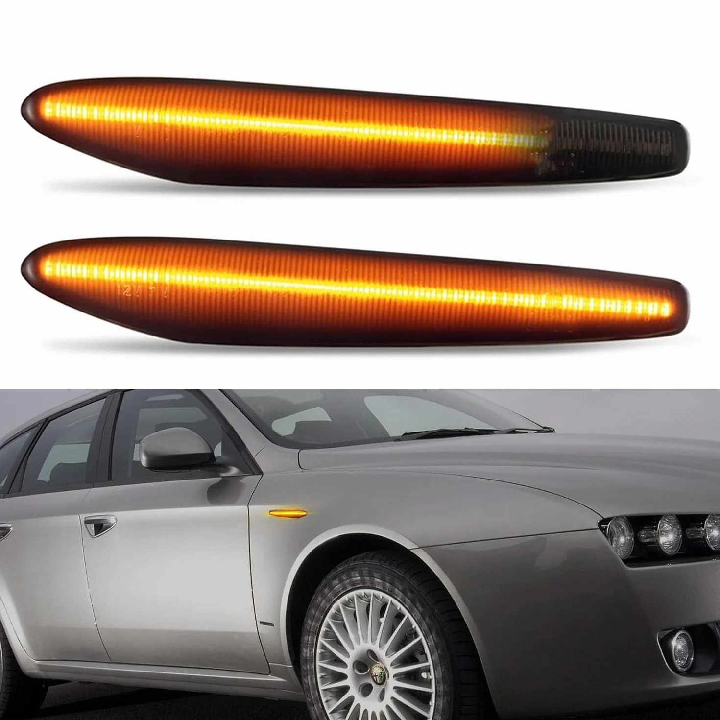 LED kierunkowskaz boczny sekwencyjny Canbus do Alfa Romeo 159 939 czarny