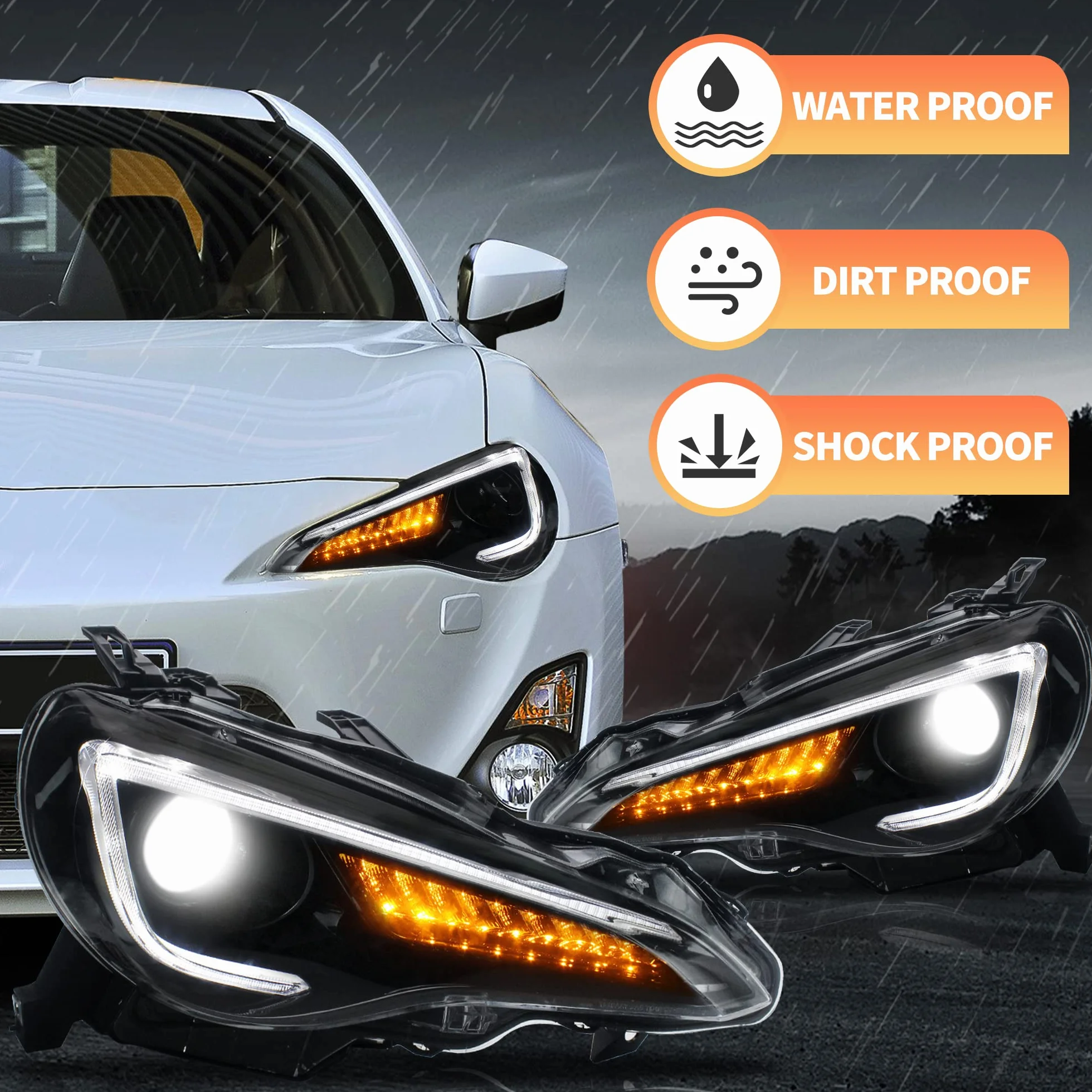 Reflektor LED VLAND do GT86 FT86 BRZ FR-S ZN6 2012-2018 Zestaw świateł przednich