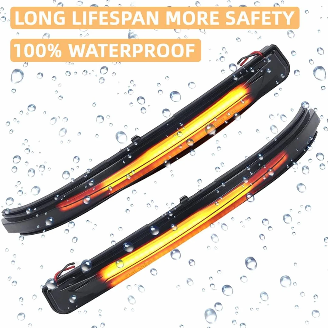 Compatible for Peugeot 3008 5008 Dynamic LED Flashing Side Rearview Mirror Indicator Lights