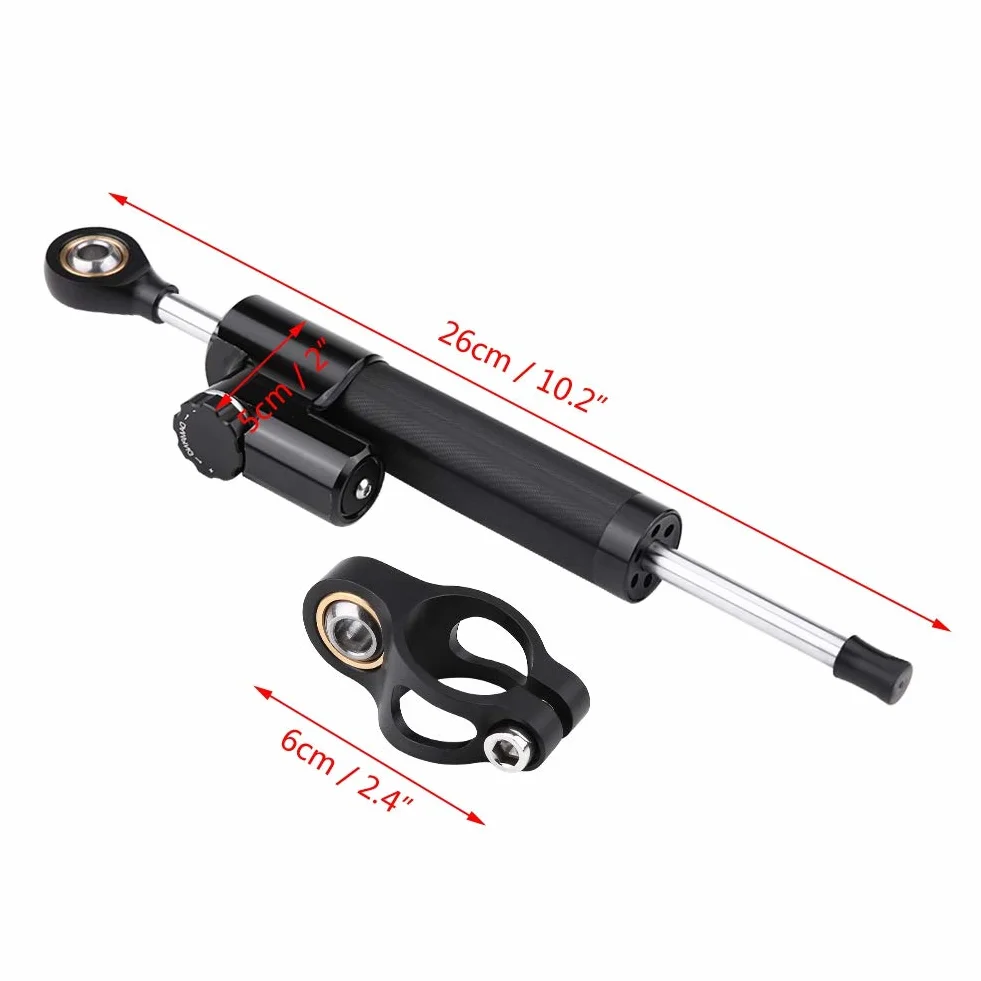 EVGATSAUTO Amortyzator kierownicy aluminiowy uniwersalny motocyklowy stabilizator