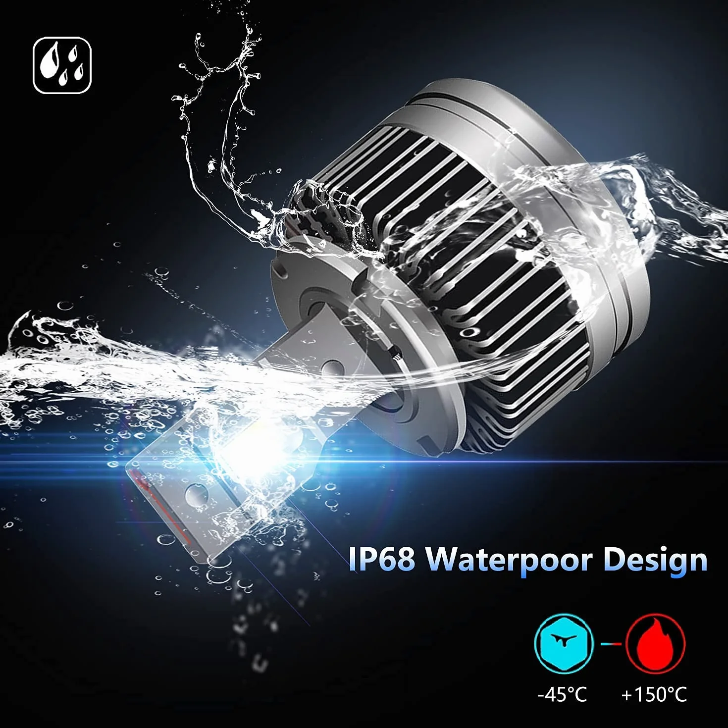 WinPower D5S Reflektory LED Białe 6000K Samochodowe Hi/Lo Upgrade Bezpośrednia Wymiana HID, 2 Części