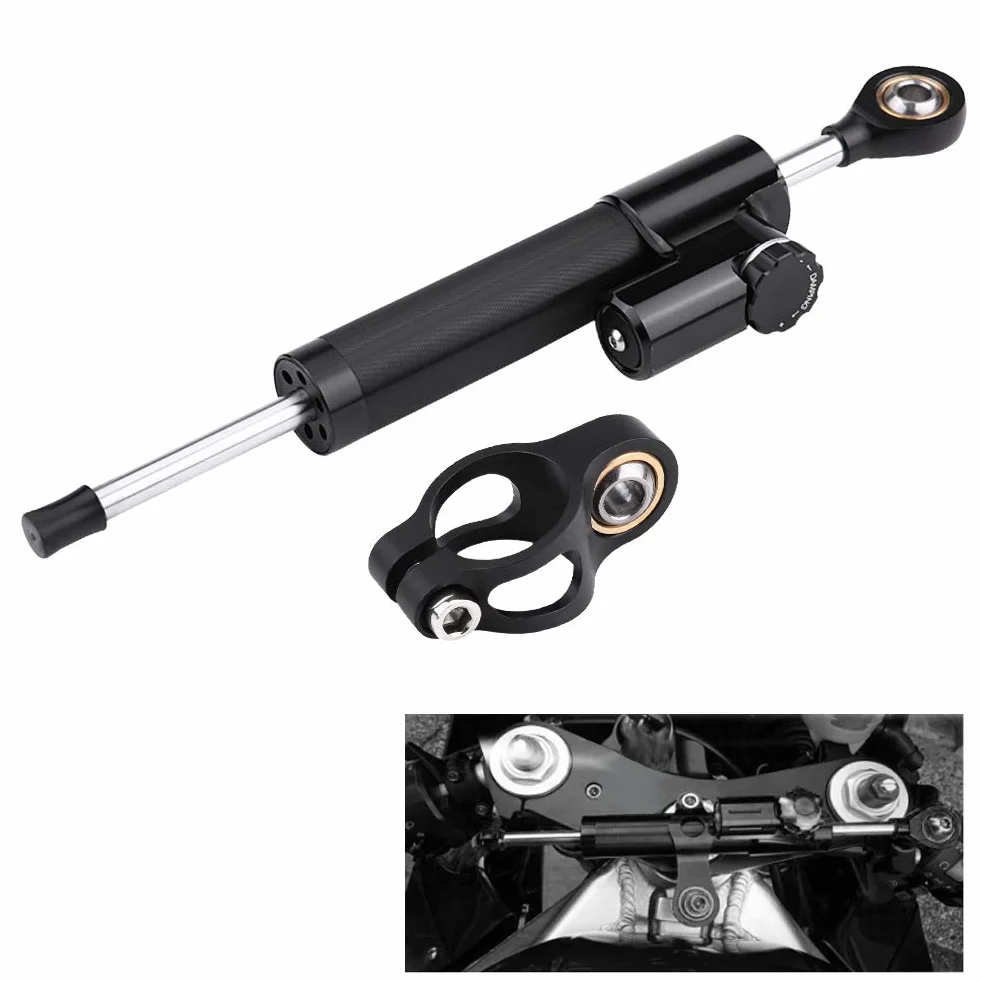 EVGATSAUTO Amortyzator kierownicy aluminiowy uniwersalny motocyklowy stabilizator