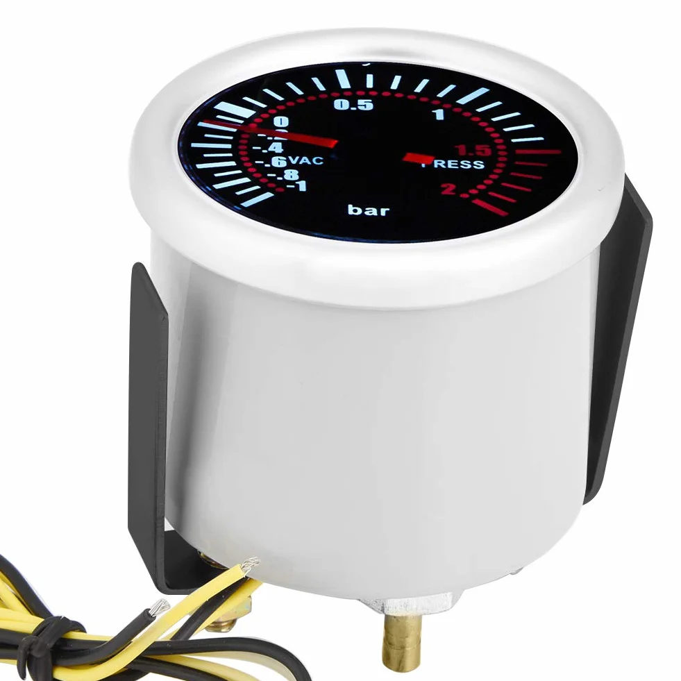 Qiilu 2" samochodowy Turbo Boost Gauge, uniwersalny 12 V LED cyfrowy miernik turboost PSI