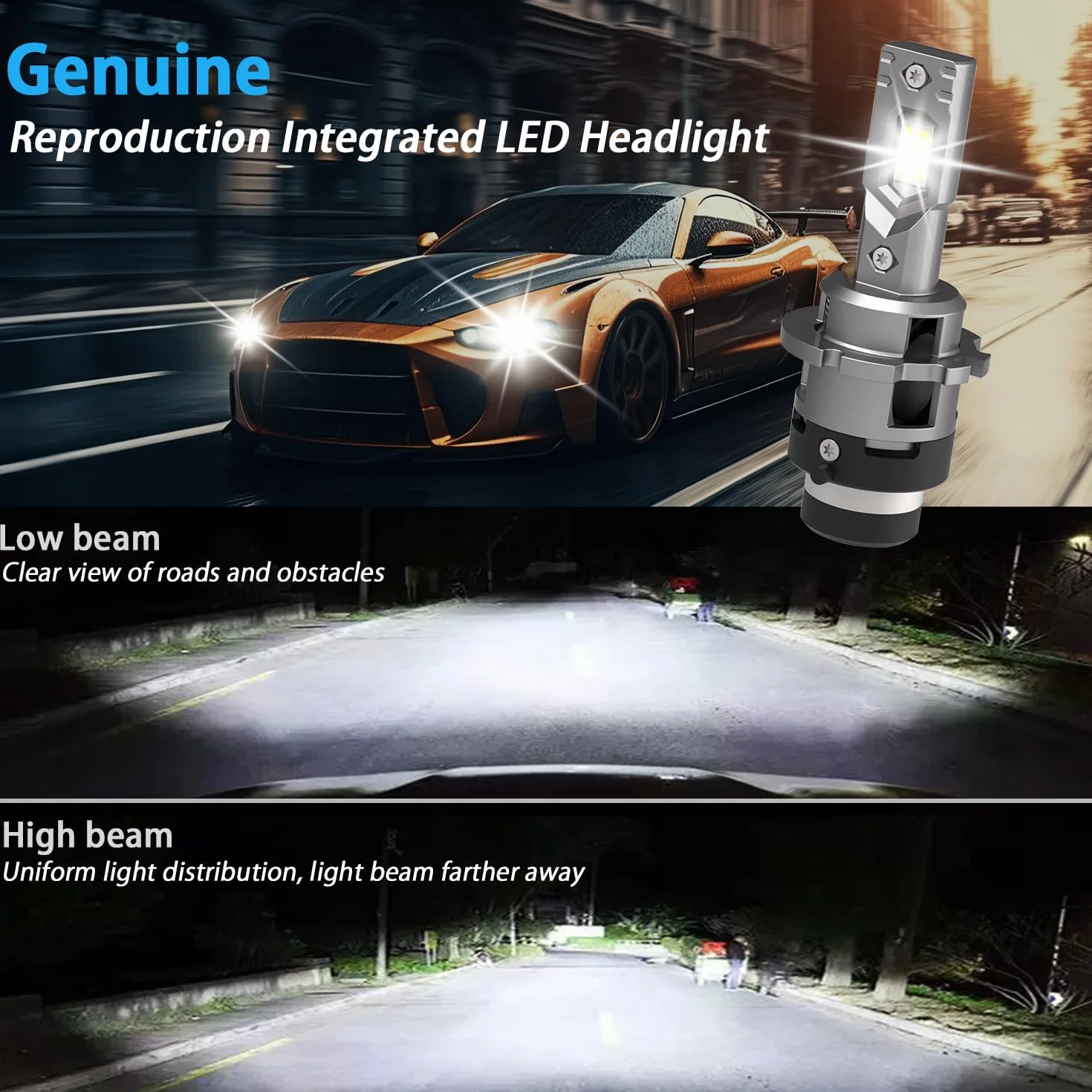 WinPower D2S LED Reflektory 35W 6340LM 6000K Zimna biel Zestaw 2 sztuki
