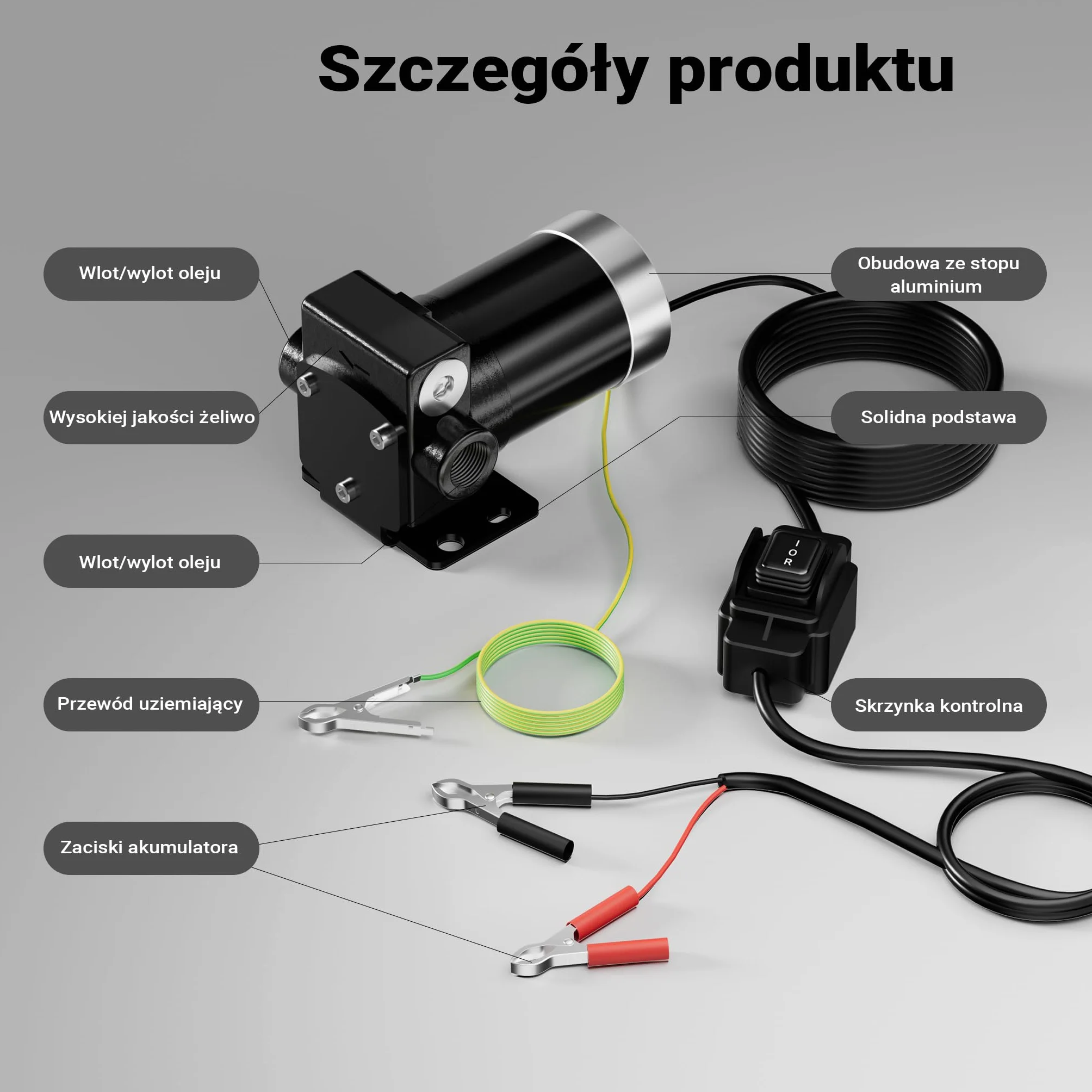 Wiltec Pompa do paliwa 12V DC 75W 14 l/min samozasysająca do oleju napędowego i benzyny 4200 obr/min