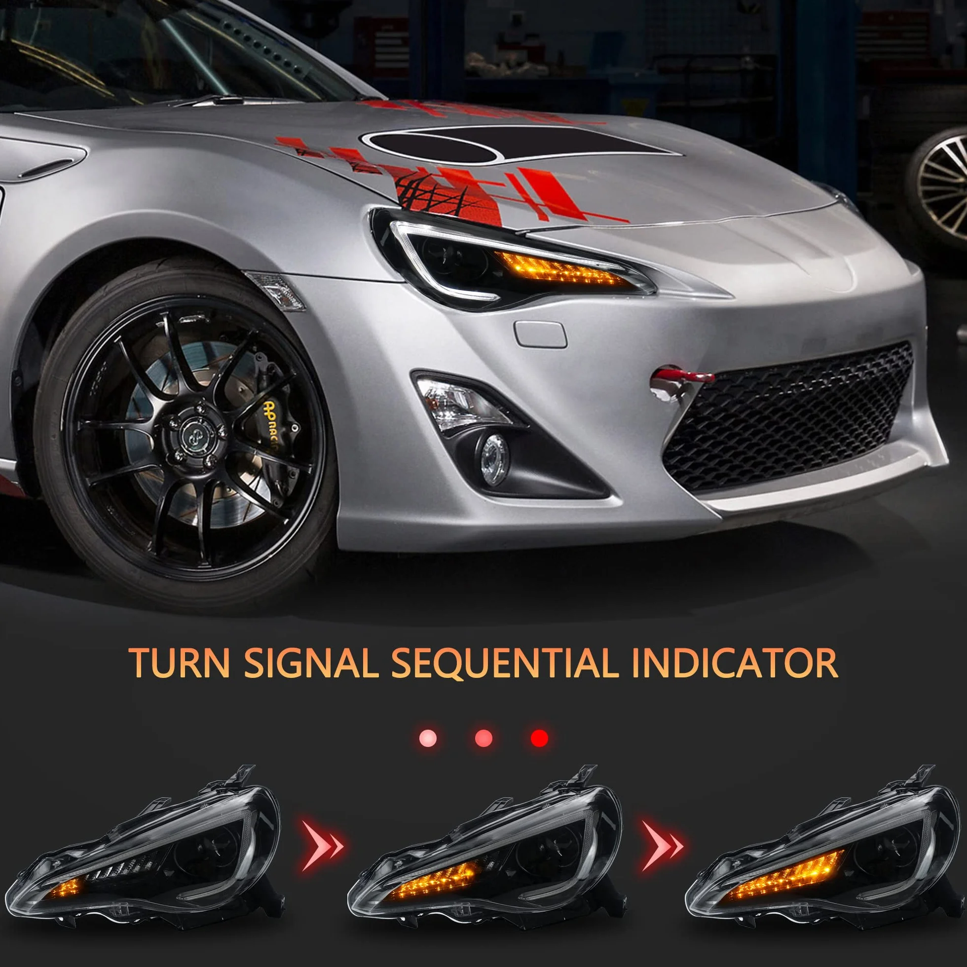 Reflektor LED VLAND do GT86 FT86 BRZ FR-S ZN6 2012-2018 Zestaw świateł przednich