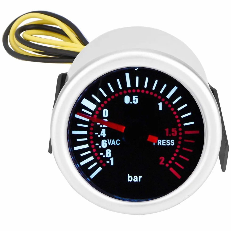 Qiilu 2" samochodowy Turbo Boost Gauge, uniwersalny 12 V LED cyfrowy miernik turboost PSI