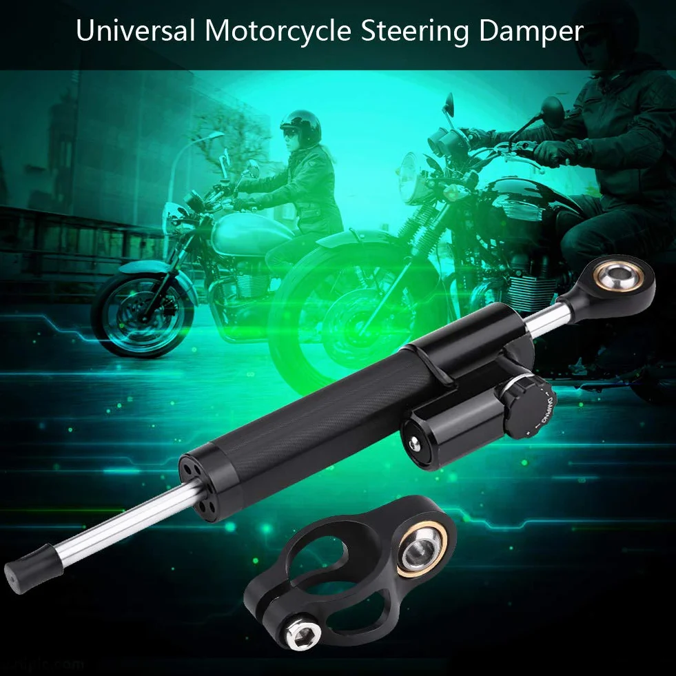 EVGATSAUTO Amortyzator kierownicy aluminiowy uniwersalny motocyklowy stabilizator