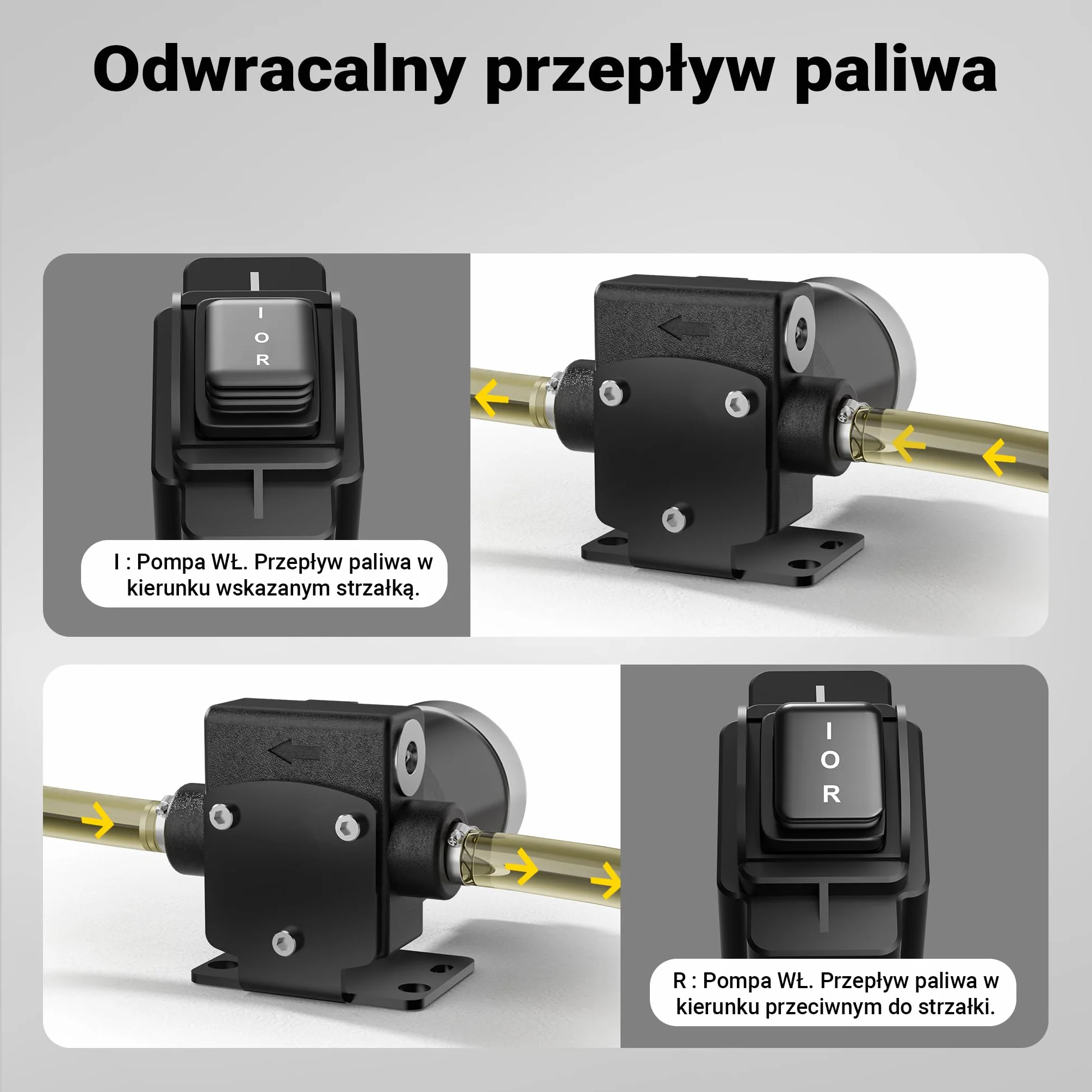 Wiltec Pompa do paliwa 12V DC 75W 14 l/min samozasysająca do oleju napędowego i benzyny 4200 obr/min